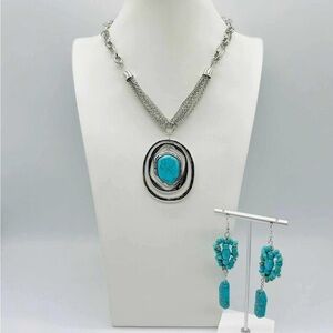Silver and Turquoise Jewelry Set